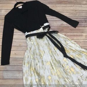 LuLaRoe Black and Gold Maxi Dress